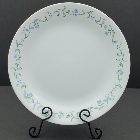 Corelle Country Cottage Dinner Plates Lavender Flowers Hearts Green Leaves - Picture 2 of 5